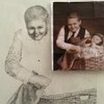 Graphite Drawing Brother & Baby Sister - in progress