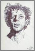 Biro pen drawing of Phil by Chuck Close